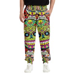 Sugar Skulls Men s Elastic Waist Pants by ExtraAwesomeSauce