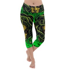 Medusa Lightweight Velour Capri Yoga Leggings by ExtraAwesomeSauce