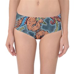Chinese Phoenix Mid-waist Bikini Bottoms by ExtraAwesomeSauce