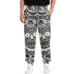 Sugar Skulls Bw Men s Elastic Waist Pants by ExtraAwesomeSauce
