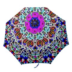 Sugar Skull Pattern 2 Folding Umbrellas by ExtraAwesomeSauce