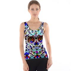 Sugar Skull Pattern 2 Tank Top by ExtraAwesomeSauce