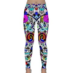 Sugar Skull Pattern 2 Classic Yoga Leggings by ExtraAwesomeSauce