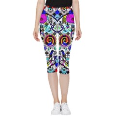 Sugar Skull Pattern 2 Inside Out Lightweight Velour Capri Leggings  by ExtraAwesomeSauce
