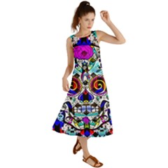 Sugar Skull Pattern 2 Summer Maxi Dress by ExtraAwesomeSauce