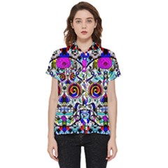 Sugar Skull Pattern 2 Short Sleeve Pocket Shirt by ExtraAwesomeSauce