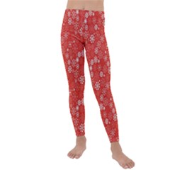 Christmas Snowflakes Kids  Lightweight Velour Leggings by ExtraAwesomeSauce