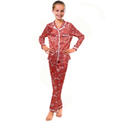 Christmas Snowflakes Kid s Satin Long Sleeve Pajamas Set by ExtraAwesomeSauce