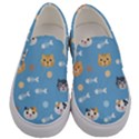 Cute Cat Pattern Men s Canvas Slip Ons View1