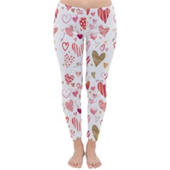 Beautiful Hearts Pattern Cute Cakes Valentine Classic Winter Leggings by designsbymallika