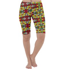 Leaves Pattern Cropped Leggings  by ExtraAwesomeSauce
