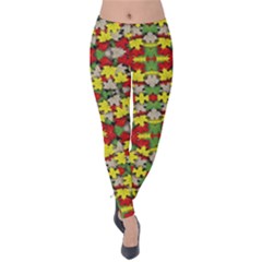 Leaves Pattern Velvet Leggings by ExtraAwesomeSauce