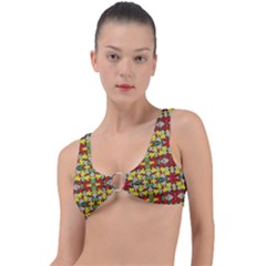 Leaves Pattern Ring Detail Bikini Top by ExtraAwesomeSauce