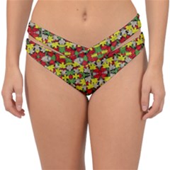 Leaves Pattern Double Strap Halter Bikini Bottom by ExtraAwesomeSauce