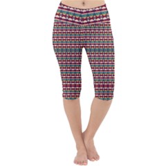 Native American Pattern Lightweight Velour Cropped Yoga Leggings by ExtraAwesomeSauce