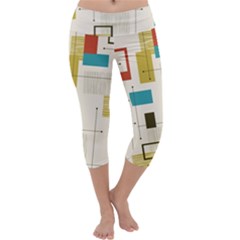 Retro Pattern Vintage Capri Yoga Leggings by ExtraAwesomeSauce