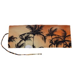 Sunset Palm Trees Beach Summer Roll Up Canvas Pencil Holder (s) by ExtraAwesomeSauce
