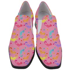 Watercolor Cats Pattern Women Slip On Heel Loafers by ExtraAwesomeSauce