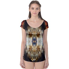 Retro Hippie Vibe Trippy Psychedelic Boyleg Leotard  by CrypticFragmentsDesign