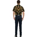 Black and Gold Abstract Line Art Pattern Men s Short Sleeve Pocket Shirt  View2