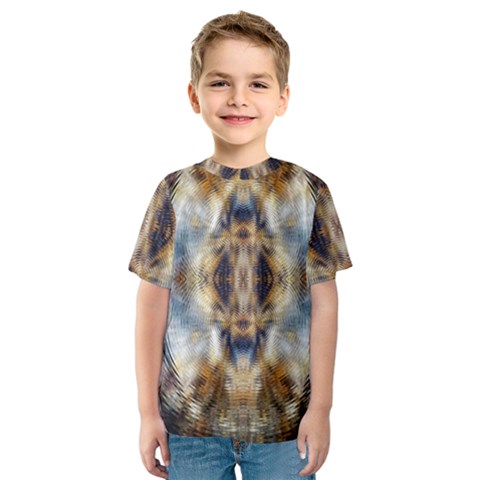 Retro Hippie Vibe Psychedelic Silver Kids  Sport Mesh Tee by CrypticFragmentsDesign