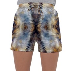 Retro Hippie Vibe Psychedelic Silver Sleepwear Shorts by CrypticFragmentsDesign
