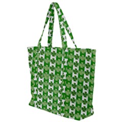 Clover Leaf Shamrock St Patricks Day Zip Up Canvas Bag by Dutashop