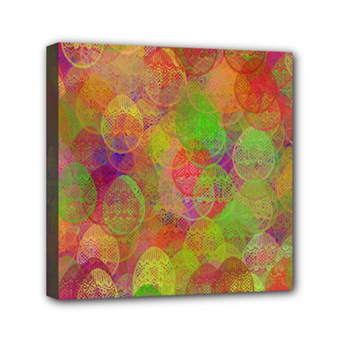 Easter Egg Colorful Texture Mini Canvas 6  X 6  (stretched) by Dutashop