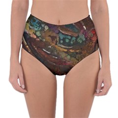 Abstract Art Reversible High-waist Bikini Bottoms by Dutashop