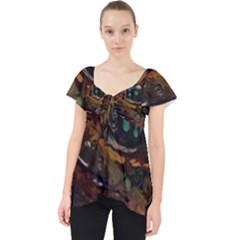 Abstract Art Lace Front Dolly Top by Dutashop