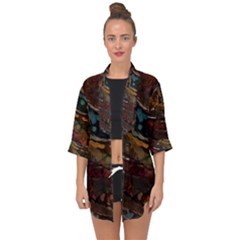Abstract Art Open Front Chiffon Kimono by Dutashop