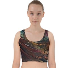 Abstract Art Velvet Racer Back Crop Top by Dutashop