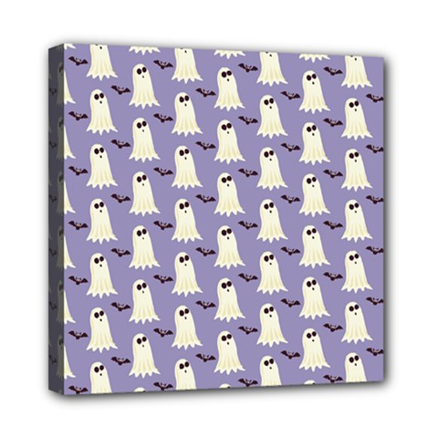 Halloween Ghost Bat Mini Canvas 8  X 8  (stretched) by Dutashop