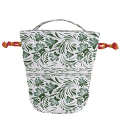 Green Leaves Drawstring Bucket Bag by Eskimos