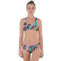Abstract Triangle Tree Criss Cross Bikini Set by Dutashop