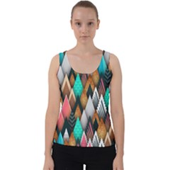 Abstract Triangle Tree Velvet Tank Top by Dutashop