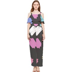 Many Colors Pattern Seamless Draped Sleeveless Chiffon Jumpsuit by Dutashop