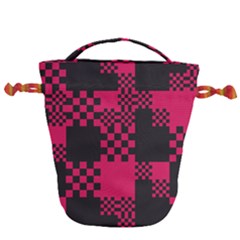 Cube Square Block Shape Drawstring Bucket Bag by Dutashop