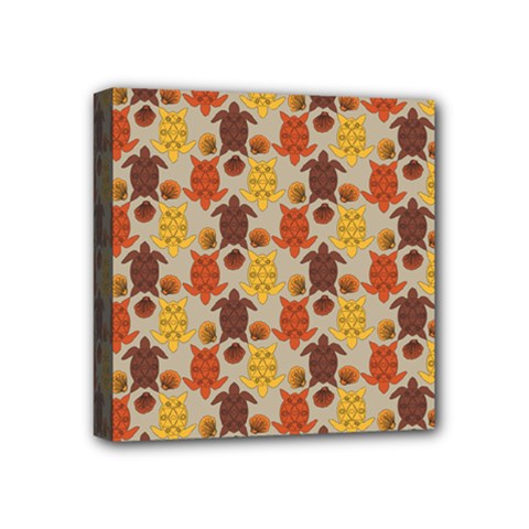 Sea Turtle Sea Life Pattern Mini Canvas 4  X 4  (stretched) by Dutashop
