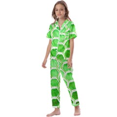 Hexagon Windows Kids  Satin Short Sleeve Pajamas Set by essentialimage365