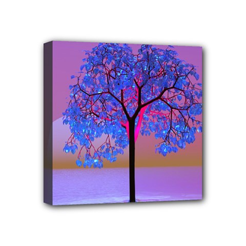 Tree Sunset Mini Canvas 4  X 4  (stretched) by icarusismartdesigns