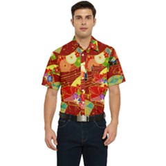 Floral Abstract Men s Short Sleeve Pocket Shirt  by icarusismartdesigns