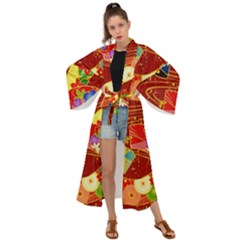 Floral Abstract Maxi Kimono by icarusismartdesigns