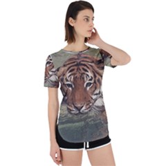 Swimming Tiger Perpetual Short Sleeve T-shirt by ExtraAwesomeSauce
