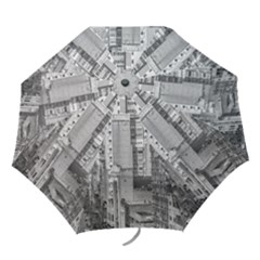 Aerial View Montevideo Uruguay Folding Umbrellas by dflcprintsclothing