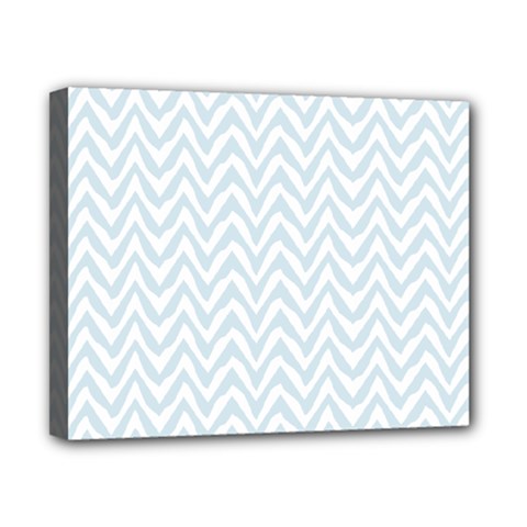 Chevrons Bleu Clair/blanc Canvas 10  X 8  (stretched) by kcreatif