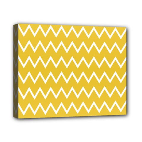 Chevroncolorsblancjaune76 Canvas 10  X 8  (stretched) by kcreatif