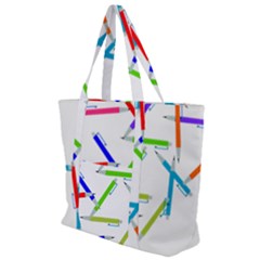 Pen Pencil Color Write Tool Zip Up Canvas Bag by Dutashop