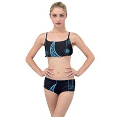 Moon Star Neon Wallpaper Layered Top Bikini Set by Dutashop