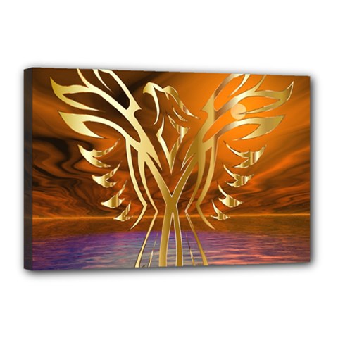 Pheonix Rising Canvas 18  X 12  (stretched) by icarusismartdesigns